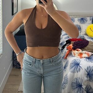 Brown halter top